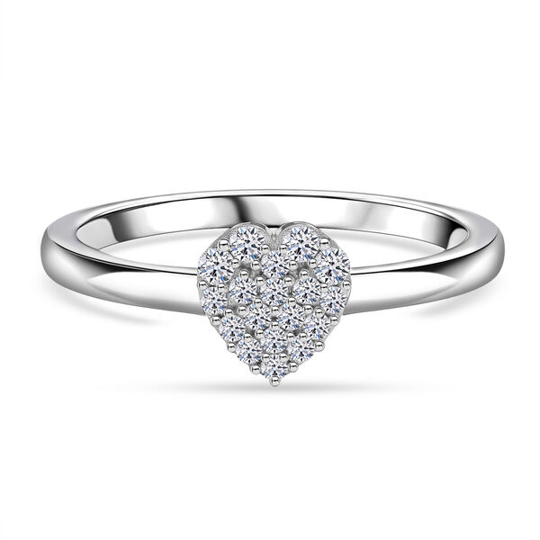 LUXURIANT DIAMOND - Lab Grown Diamant SI-GH Ring 925 Silber Rhodiniert (Gr&ouml;&szlig;e 17.00) ca. 0,14 ct