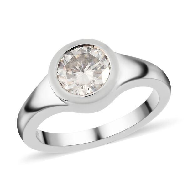 88 Facetten Moissanit-Ring, 925 Silber platiniert  ca. 1,43 ct image number 4