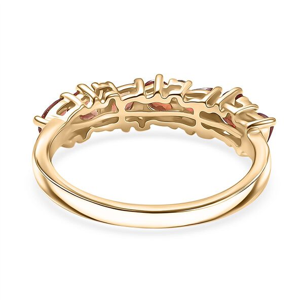 LUXURIANT AAA Orange Saphir und Labor Diamant Ring in 417 Gelbgold - 1,81 ct. image number 4