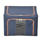 Faltbare Aufbewahrungsbox aus Stoff, 66 Liter offen, Größe 50x40x33cm gefaltet, blau