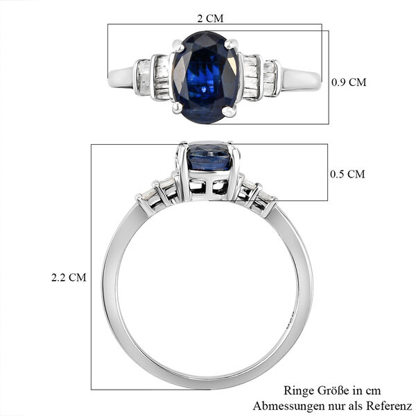 Kyanit und weißer Diamant-Ring, 925 Silber platiniert  ca. 1,87 ct image number 7