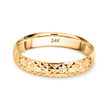 585er Goldring mit Diamantschliffmuster und 375er Gold Kreuz-Anh&auml;nger