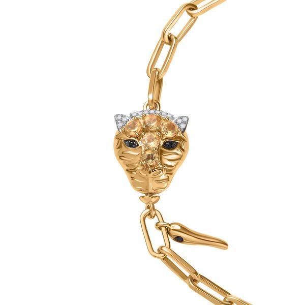 GP Trionfo Kollektion- AA Citrin, schwarzes Spinell, Zirkon und Kanchanaburi blaues Saphir-Armband, 19cm - 1,11 ct. image number 4
