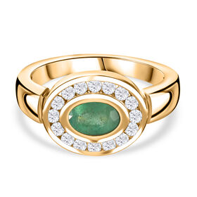 Kagem sambischer Smaragd und Zirkon-Ring - 1,24 ct.