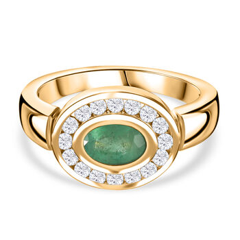 Kagem sambischer Smaragd und Zirkon-Ring - 1,24 ct.