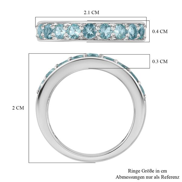 Paraiba-Apatit Ring 925 Silber platiniert (Größe 19.00) ca. 0,86 ct image number 7