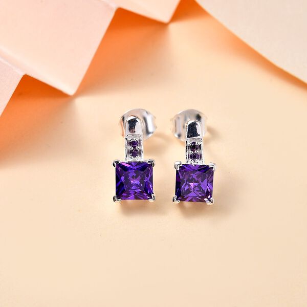 LUSTRO STELLA - Blauer Zirkonia Ohrringe 925 Silber image number 2