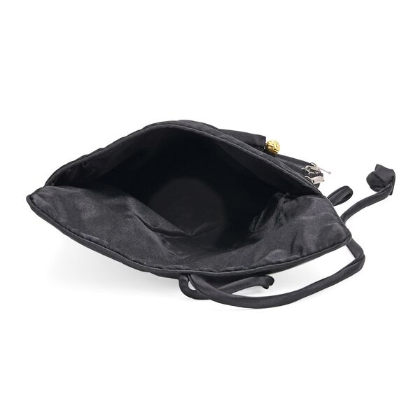 Schmuckorganizer aus Satin mit Stickerei und 5 Premium-Poliert&uuml;chern, 20x9cm, Schwarz image number 4