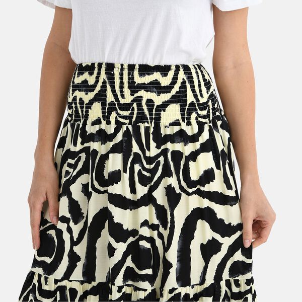 Maxirock mit Tier- und Blumenmuster, elastischer Bund, Länge 75 cm, Mehrfarbig image number 5
