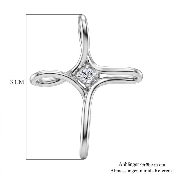 Moissanit Anh&auml;nger 925 Silber platiniert ca. 0,10 ct. image number 5