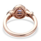 Tansanit und Zirkon-Ring, 925 Silber rosévergoldet  ca. 0,87 ct image number 5