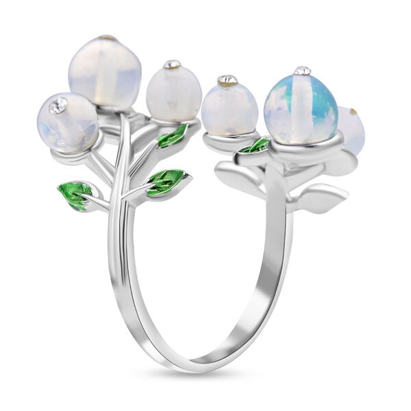 Opalit und wei&szlig;er Kristall-Ring - 2 ct. image number 5