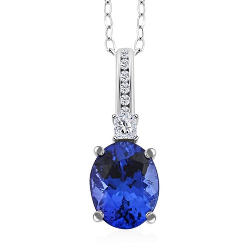 RHAPSODY zertifiziert und geprüft AAAA Tansanit und Diamant Anhänger mit 45cm Kette in 950 Platin - 2,75 ct. image number 0