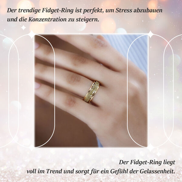 Anti-Stress Spinning Ring mit gelben Diamanten P3, ca. 1,00 ct. image number 4