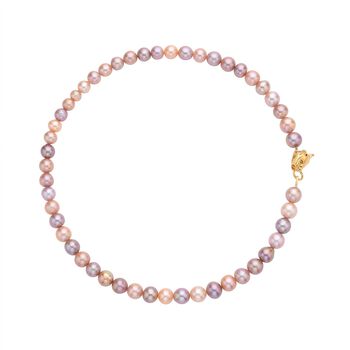 Mehrfarbige Edison Perle und nat&uuml;rliche Chromdiopsid Halskette, (8-12mm), ca. 50 cm, 925 Silber Gelbgold Vermeil ca. 0.15 ct