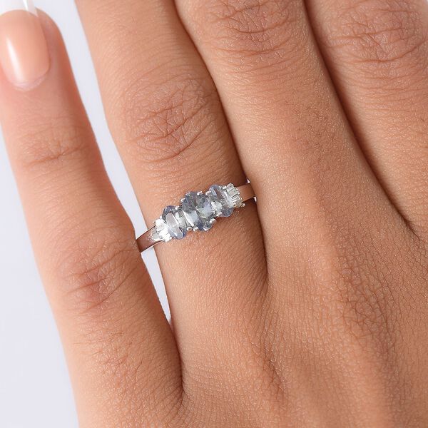 D'Joy Pfau Tansanit Ring 925 Silber rhodiniert (Gr&ouml;&szlig;e 18.00) ca. 1.12 ct image number 2