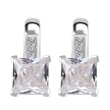 LUSTRO STELLA - Wei&szlig;er Zirkonia Ohrringe 925 Silber