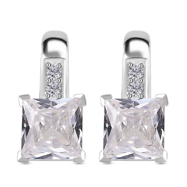 LUSTRO STELLA weiße Zirkonia Ohrringe image number 0