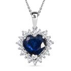 D'Joy AA Kaschmir-Kyanit, Moissanit Schmuckset ca. 45 cm 925 Silber rhodiniert ca. 3,63 ct.