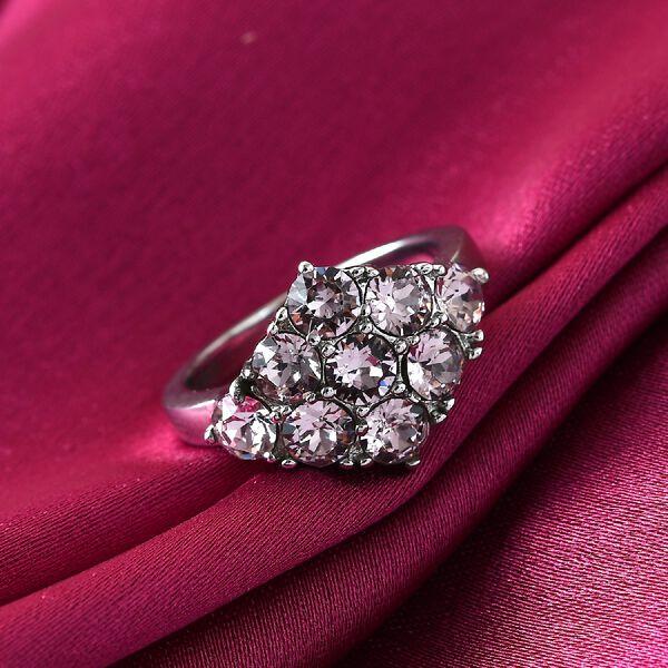 LUSTRO STELLA &Ouml;sterreichischer Amethyst Kristall Ring Edelstahl image number 2