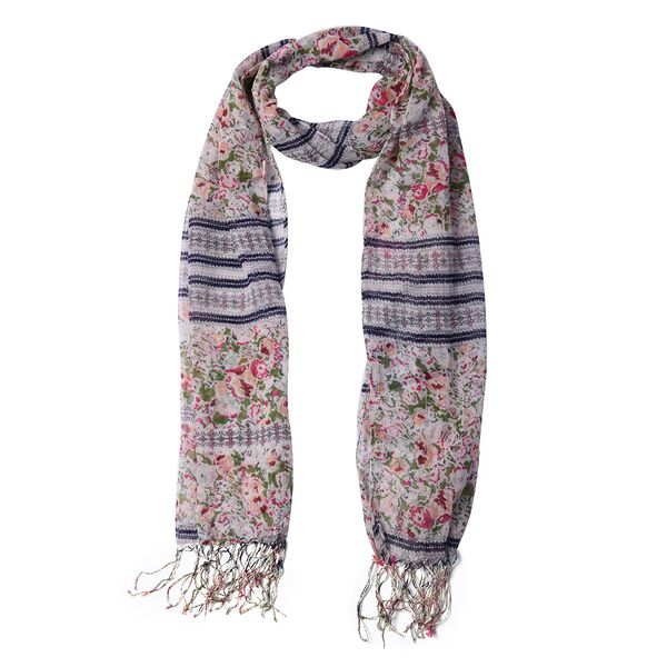 Bedruckter Schal mit Quasten, 55x195+10 cm, Rosa image number 5