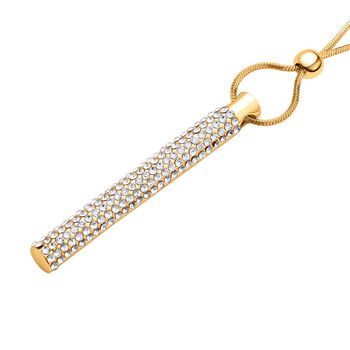 Kristall-Halskette in Goldton, 70 cm - 5 ct.