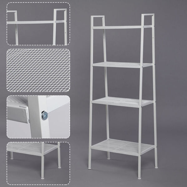 Lagerregal mit 4 Regalböden, Größe: 60x35x147 cm, Weiß  image number 3