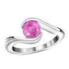 Premium Ilakaka Rosa Saphir Bypass-Solitär-Ring, 925 Silber platiniert, 1,19 ct. image number 3