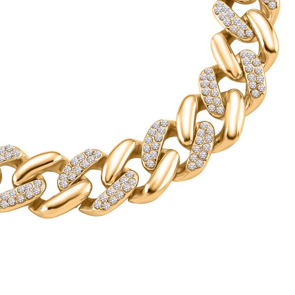 Wei&szlig;er Kristall Armband ca. 19 cm, Goldfarben image number 3