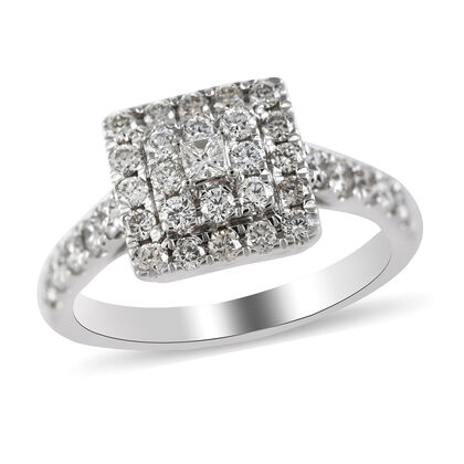 RHAPSODY Diamant Cluster-Ring, zertifiziert VS E-F, 950 Platin (Größe 20.00) ca. 1,01 ct