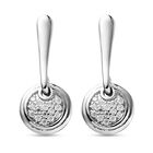 88 Facetten Moissanit Ohrringe 925 Silber platiniert ca. 0,12 ct