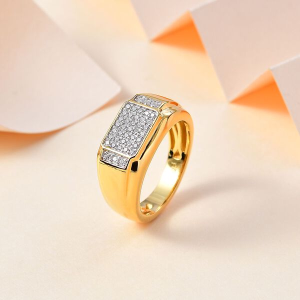 Moissanit Ring, 925 Silber vergoldet - 0,41 ct. image number 2