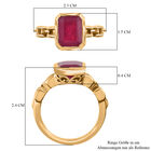 Fissure gefüllt Rubin Solitär Ring 925 Silber 585 Vergoldet image number 6