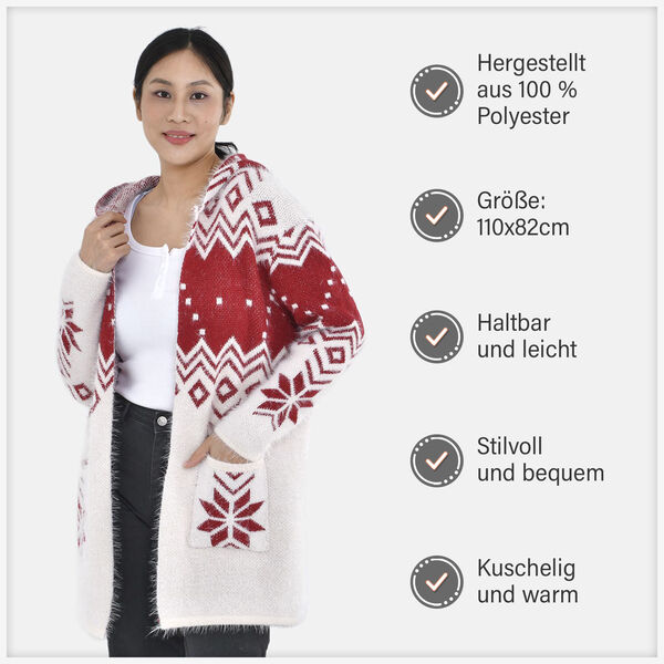 Winter-Kapuzenpullover mit 2 Taschen, Wei&szlig; image number 6