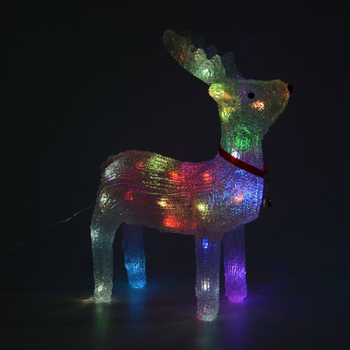 Dekorative Rentierlampe mit mehrfarbiger LED-Beleuchtung, 40x27 cm  image number 1