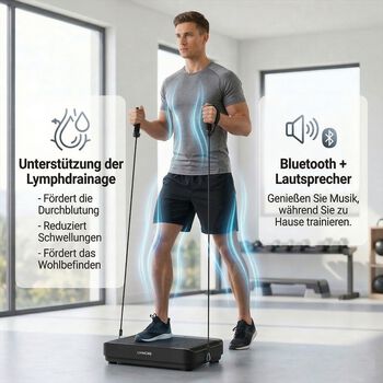 LIVMORE Vibrationsplatte Trainingsger&auml;t mit Fernbedienung, LED Display, Schwarz