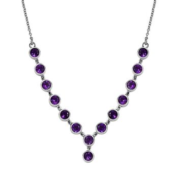 Afrikanischer Amethyst Halskette ca. 45 cm Edelstahl ca. 6,58 ct.