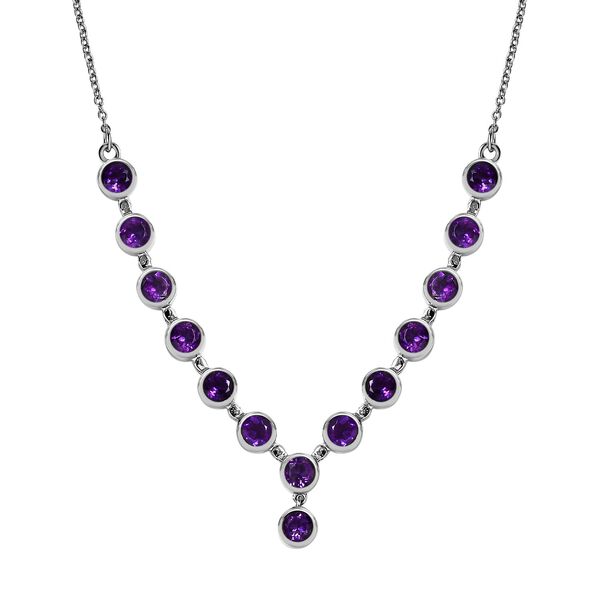 Afrikanischer Amethyst Halskette ca. 45 cm Edelstahl ca. 6,58 ct. image number 0