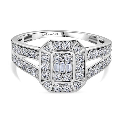 LUXURIOUS DIAMOND -Lab Grown Diamant SI Ring 925 Silber rhodiniert (Größe 21.00) ca. 1.00 ct image number 0