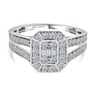 LUXURIOUS DIAMOND -Lab Grown Diamant SI Ring 925 Silber rhodiniert (Größe 21.00) ca. 1.00 ct