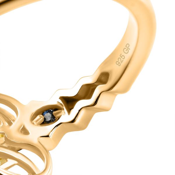 Kanarischer Opal, Feueropal Ring 925 Silber 750 Gelbgold Vermeil (Größe 17.00) ca. 0,68 ct image number 8