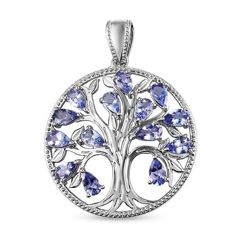 Tansanit Lebensbaum-Anhänger in Silber 3,21 Ct image number 0