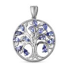 Tansanit Lebensbaum-Anhänger, 925 Silber platiniert ca. 3.21 ct