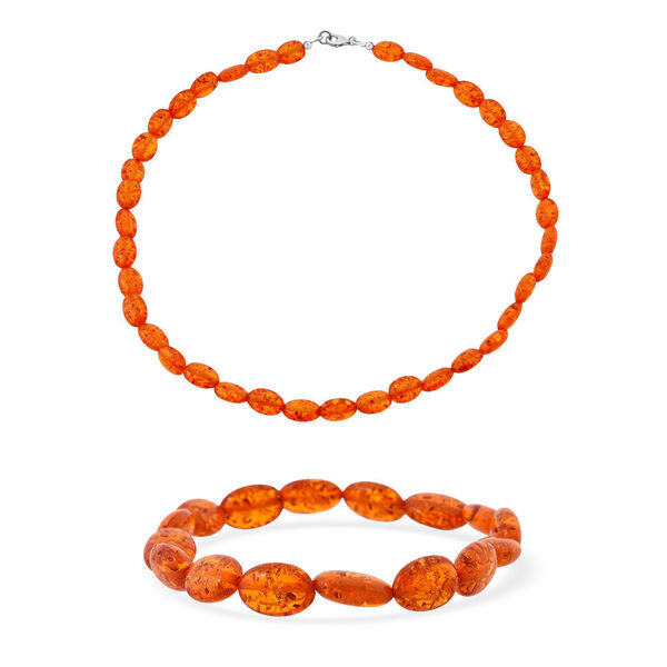 Synthetische Bernstein 45cm Halskette und 19cm Armband