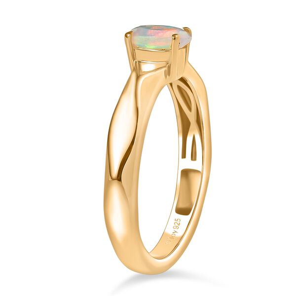 D'Joy nat&uuml;rlicher, &auml;thiopischer Welo Opal Ring, 925 Silber vergoldet - 0,30 ct. image number 5