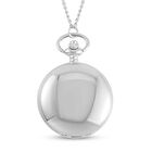 STRADA Taschenuhr - Elegantes Weißes Zifferblatt, Schwarze Zahlen, PNP-Stahlgehäuse, Japanisches Uhrwerk, 76,2 cm Eisenkette, Wasserdicht