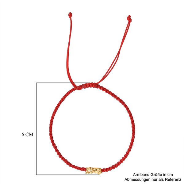 999 Gold Pixiu Armband, Flexibles, Rot image number 4