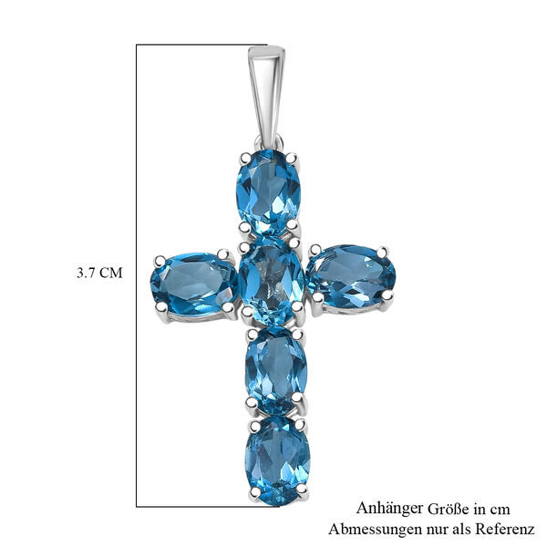 D'Joy London Blau Topas Anh&auml;nger 925 Silber rhodiniert ca. 5,65 ct. image number 6