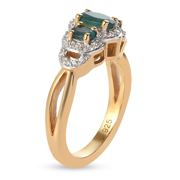 Grandidierit und Zirkon-Ring, 925 Silber vergoldet  ca. 1,09 ct image number 5