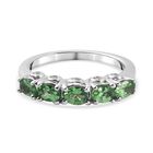 Tsavorite Granat und Zirkon 5 Stein Ring 925 Silber Platin-Überzug image number 0